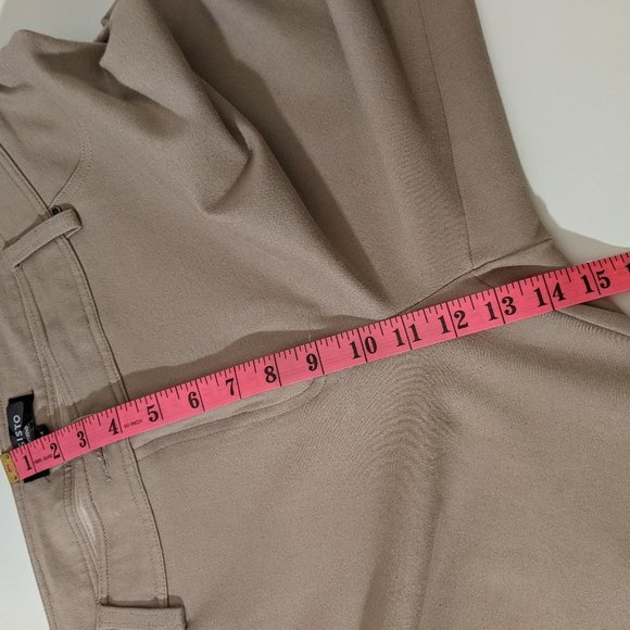 Trisisto Melanie Lyne Cream/Beige Stretch Straight Leg Full Length Pants Size 14 - Picture 12 of 13